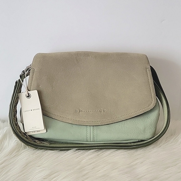 Lucky Brand Lyia leather crossbody bag in seagrass color NEW - Picture 15 of 15